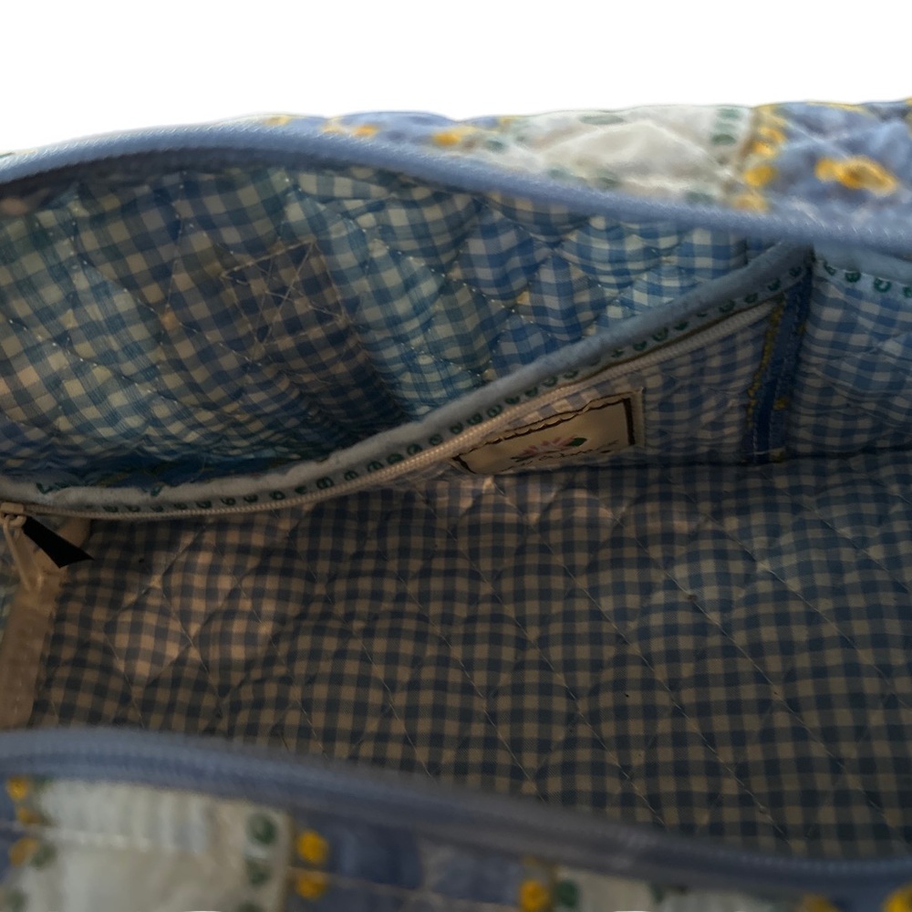 NWT Lily Waters QUILTED PAISLEY Travel Duffel Tote Bag Blue Yellow 13" - Picture 6 of 9